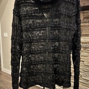 Elegant Black Lace Women Top